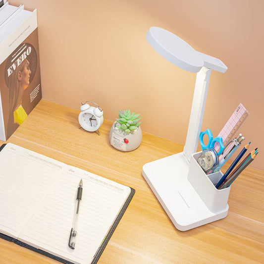 1pc Chargeable LED Table Lamp, Reading Light With Pencil & Phone Holder, Home Office Table Lamp, Touch Control, 3 Color Lighting Pattern, For Learning, Reading, Crafts, Sewing, Computer Working